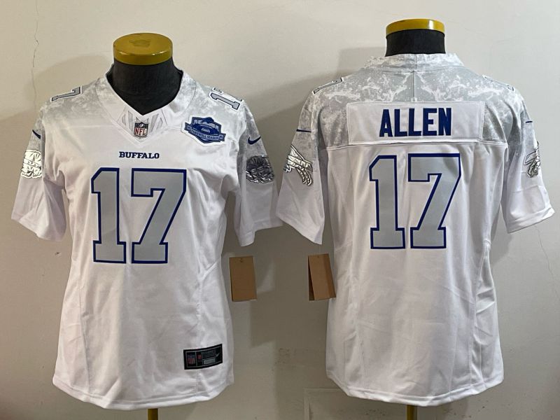 Women 2025 Buffalo Bills #17 Allen white 5th generation Throwback Nike Limited NFL Jersey style 005->women nfl jersey->Women Jersey
